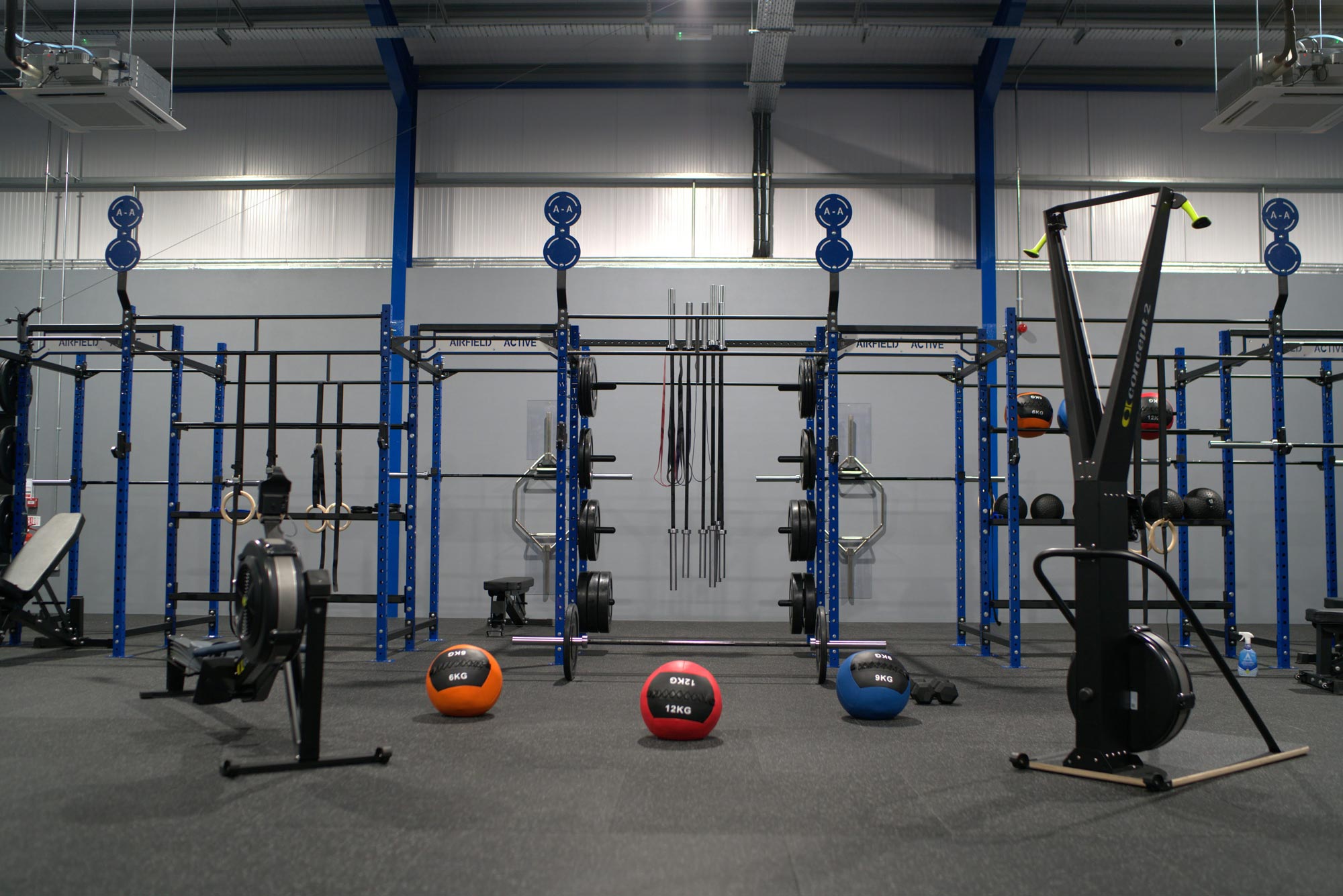 Some of the Airfield Active gym equipment